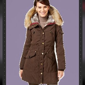 2/400 $350 HERITAGE COLLECTION Heavy Warm Long Coat luxeey Hood New Condition